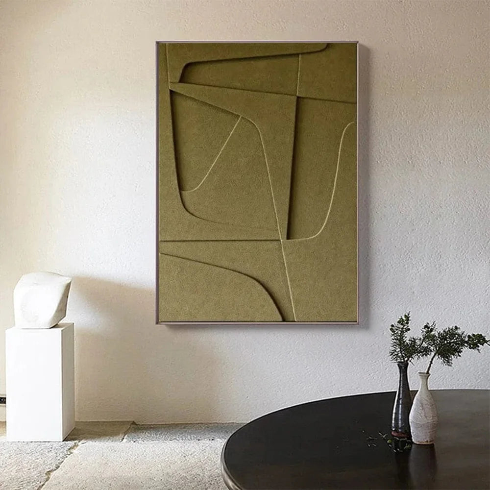 3D Effect Geometrische Canvas Look Afdruk | Geef jouw interieur een elegante touch!