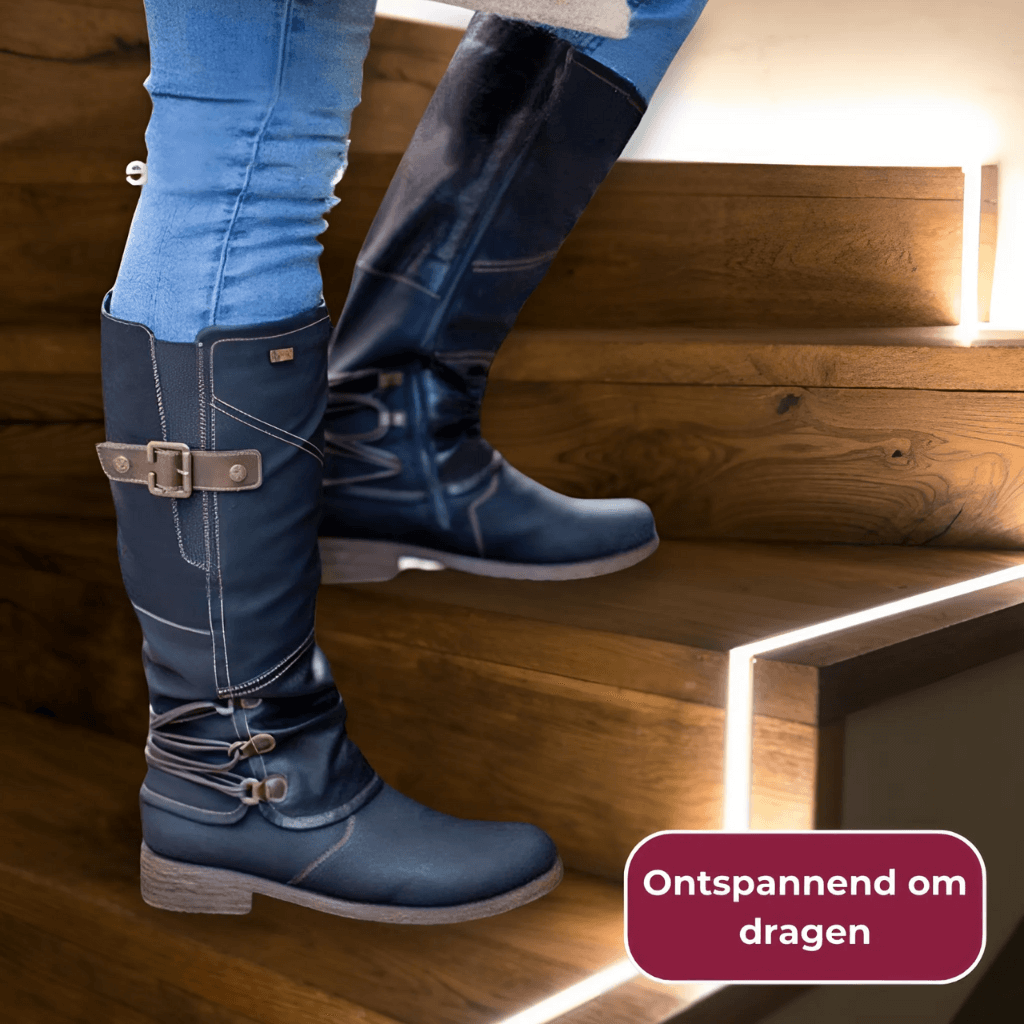 Alana Vintage Rits Faux Leren Laarzen | Een Tijdloze Toevoeging aan Jouw Stijl