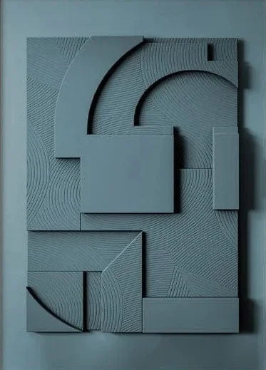 3D Effect Geometrische Canvas Look Afdruk | Geef jouw interieur een elegante touch!