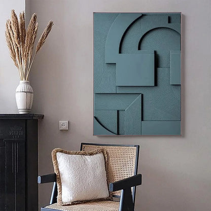 3D Effect Geometrische Canvas Look Afdruk | Geef jouw interieur een elegante touch!