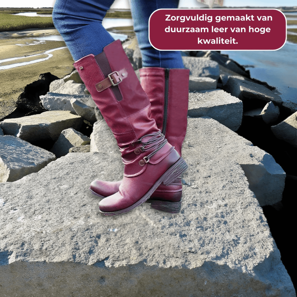 Alana Vintage Rits Faux Leren Laarzen | Een Tijdloze Toevoeging aan Jouw Stijl