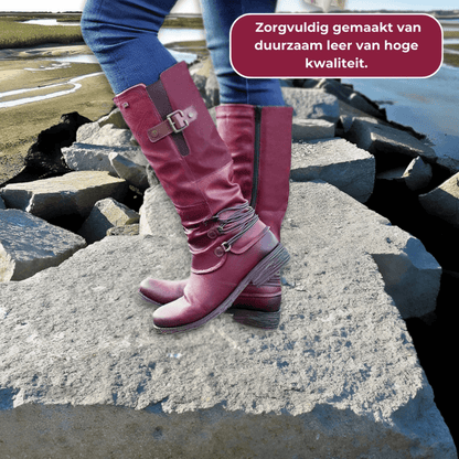 Alana Vintage Rits Faux Leren Laarzen | Een Tijdloze Toevoeging aan Jouw Stijl