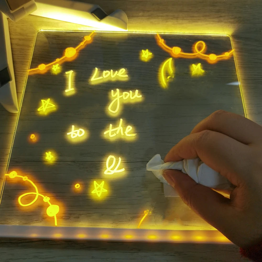 Neonlicht Tekenbord met stiften | Maak jouw unieke kunstwerk