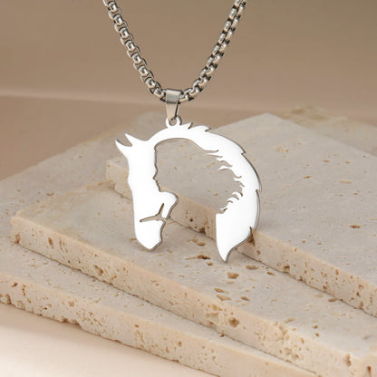 Paard en Meisje in Ketting | Unieke hanger voor de échte paardenliefhebber