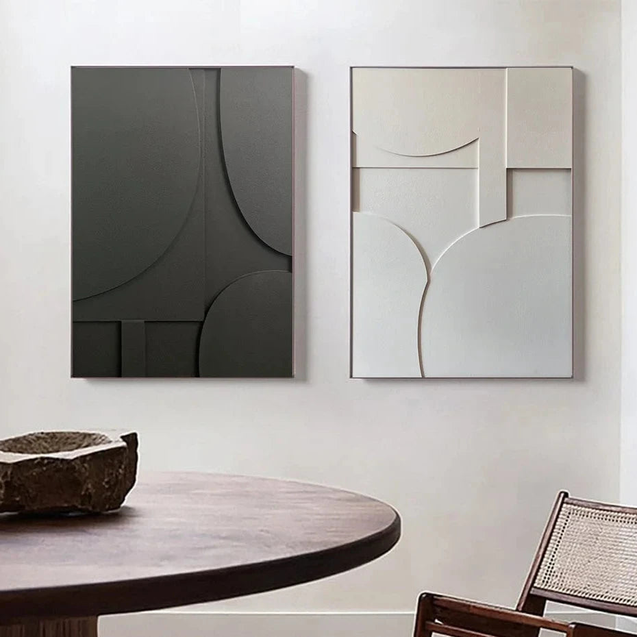 3D Effect Geometrische Canvas Look Afdruk | Geef jouw interieur een elegante touch!