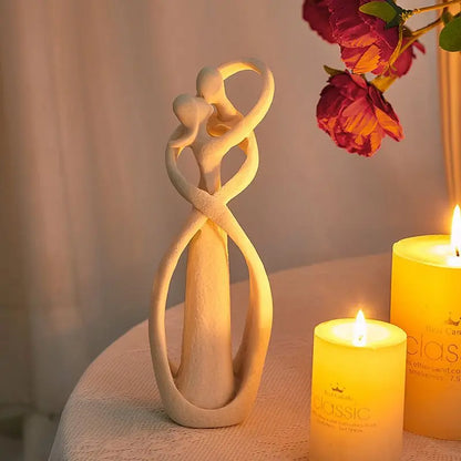 Kussende Geliefdes Zandstenen Standbeeld | Voor romantische decoratie en bruiloftsgeschenken