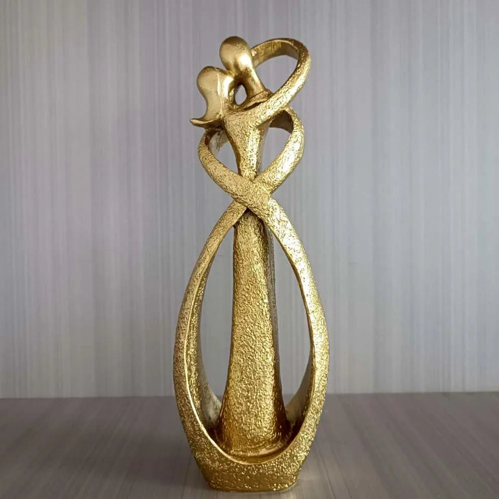 Kussende Geliefdes Zandstenen Standbeeld | Voor romantische decoratie en bruiloftsgeschenken