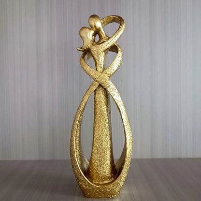 Kussende Geliefdes Zandstenen Standbeeld | Voor romantische decoratie en bruiloftsgeschenken