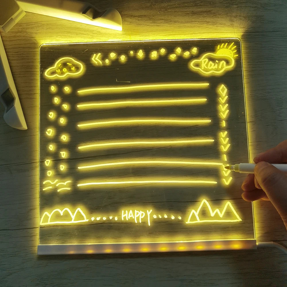 Neonlicht Tekenbord met stiften | Maak jouw unieke kunstwerk