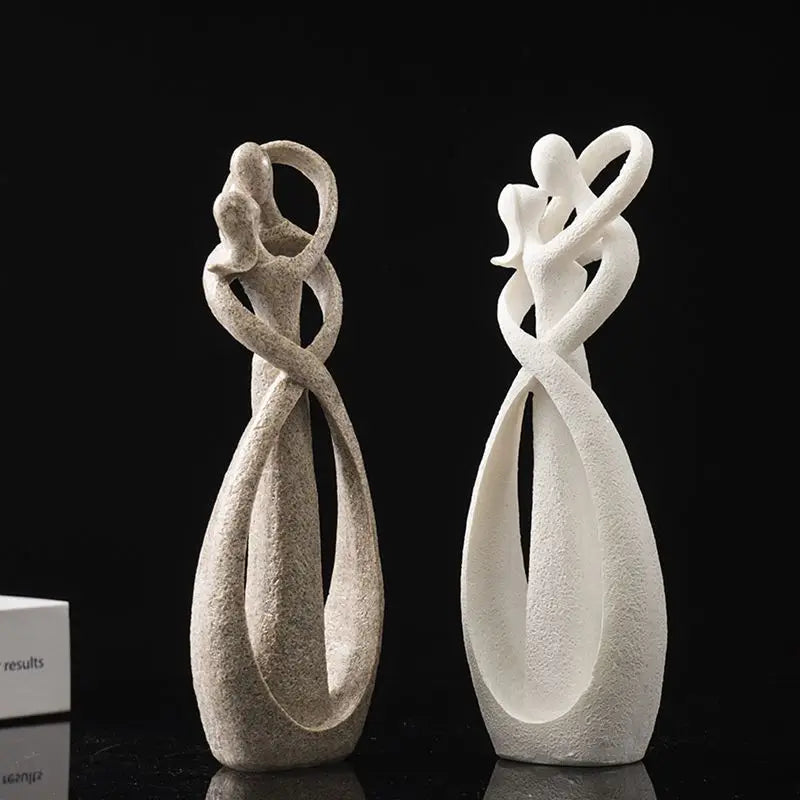 Kussende Geliefdes Zandstenen Standbeeld | Voor romantische decoratie en bruiloftsgeschenken